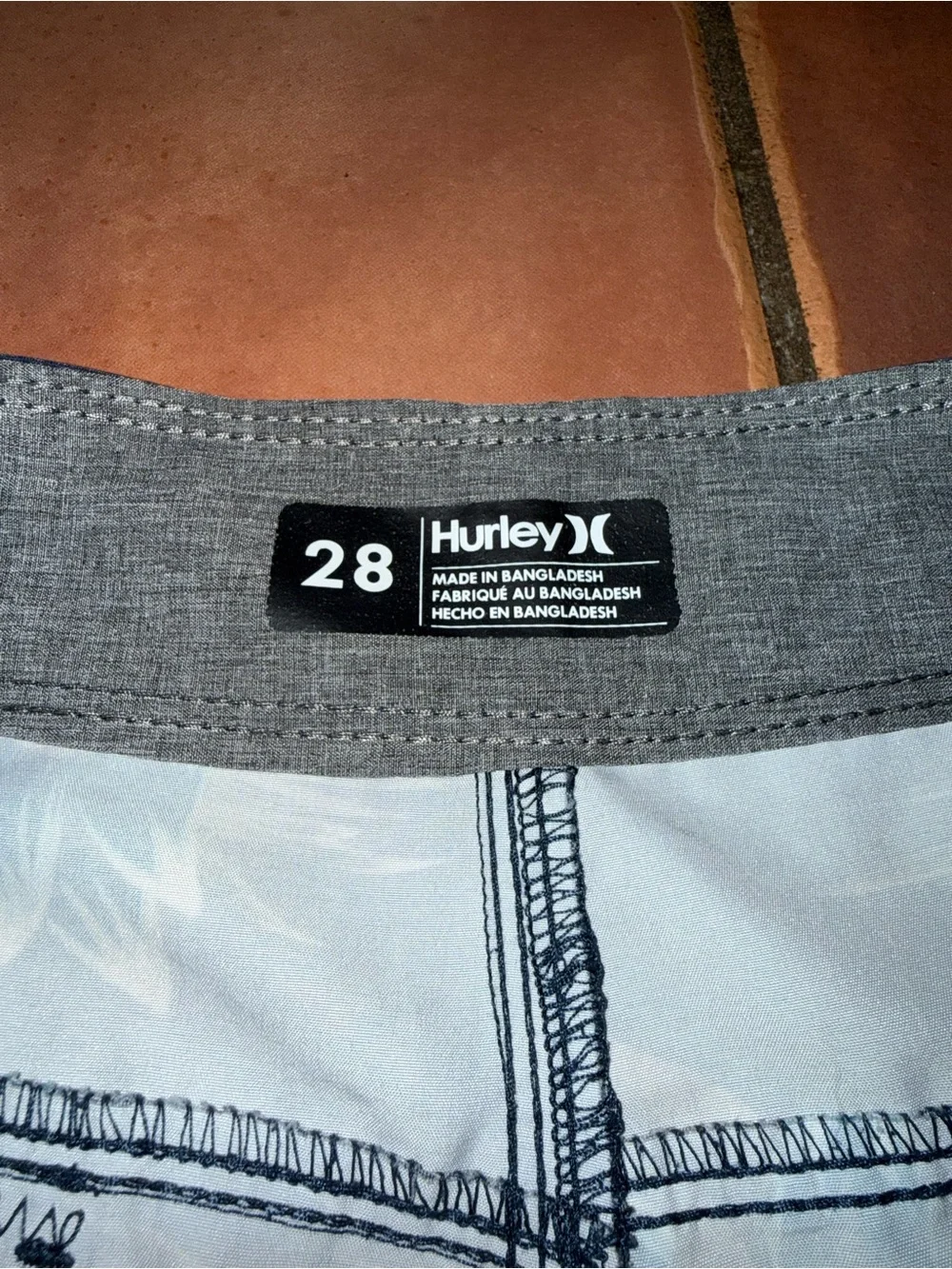 Hurley‎ Navy Floral Swim Trunks with Teal & Gray Accents